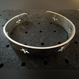 Men's Silver Star Accent Cuff Bracelet - Unbranded